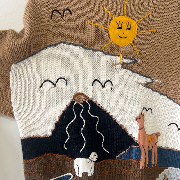 Vintage Sunflower Valley Alpaca Cardigan Size M - Picture 6 of 12